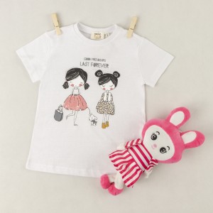 تیشرت بچه گانه طرح دو دختر