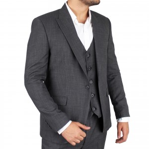 کت شلوار مردانه  LOCAS نوک مدادی به همراه وست