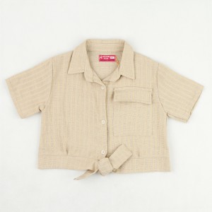 شومیز دخترانه طرح راه راه  لینن