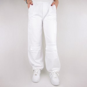 شلوار کارگو شیش جیب سفید MARK  زنانه و بچه گانه