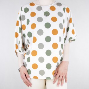 شومیز خال خالی آستین بلند زنانه از برند دانزا