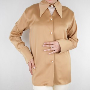 شومیز زنانه مجلسی ساتن مشکی و سفید