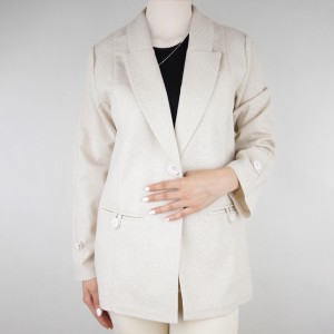 کت زنانه لینن جیب دار