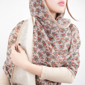 شال زنانه گل گلی پلیسه
