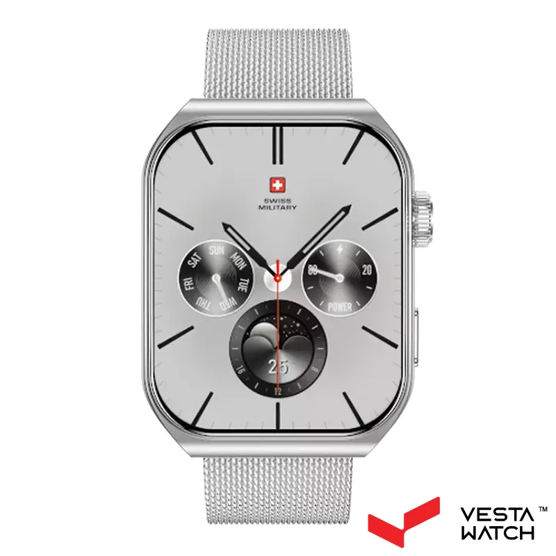 ساعت مچی هوشمند سوئیس میلیتاری SWISS MILITARY مدل  SM-WAT-ALPS3-SLF-SLSTEELST