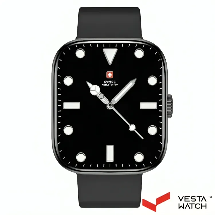 ساعت مچی هوشمند سوئیس میلیتاری SWISS MILITARY مدل SM-WCH-ALPS4-BLKF-BLKSS