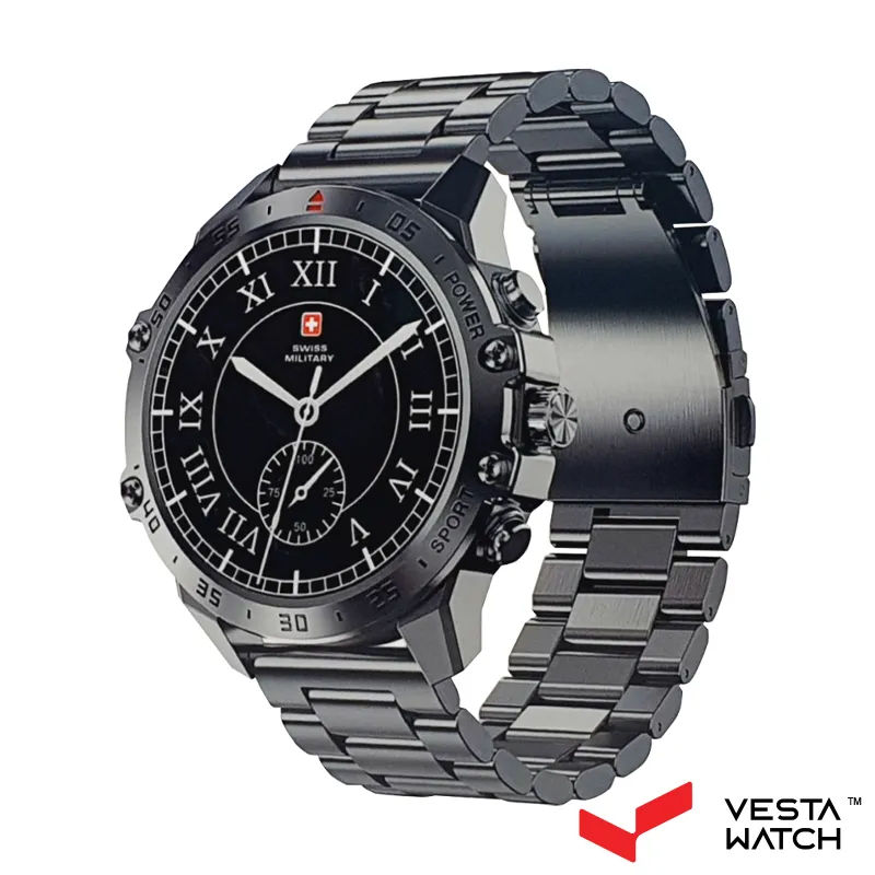 ساعت مچی هوشمند سوئیس میلیتاری SWISS MILITARY مدل  SM-WCH-DOM5-GUNMETFSTS