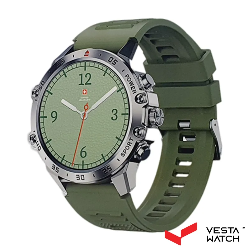 ساعت مچی هوشمند سوئیس میلیتاری SWISS MILITARY مدل DOM5-SilFGrnSiS
