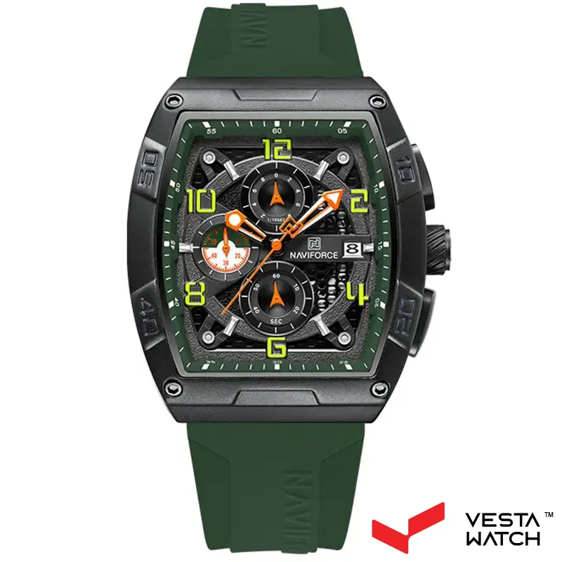 ساعت مچی مردانه نیوی فورس NAVI FORCE مدل NF 8052 B/GN/GN