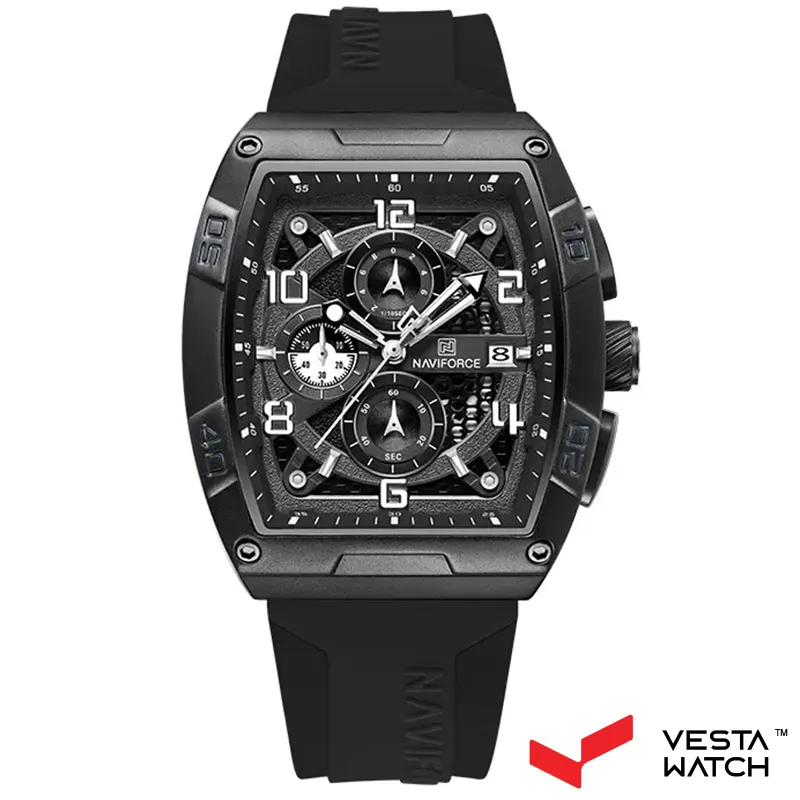 ساعت مچی مردانه نیوی فورس NAVI FORCE مدل NF 8052 B/W/B