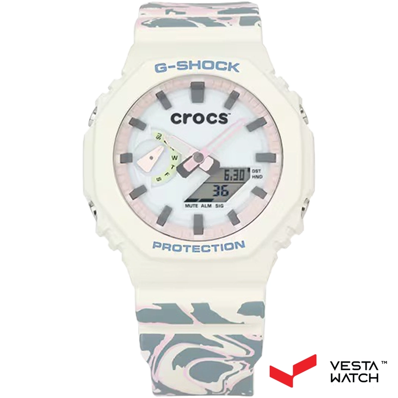 ساعت مچی مردانه و زنانه کاسیو جی‌شاک  همراه کراکس  CASIO G-SHOCK Crocs Echo Wave Bundle مدل GA2100CROCS25-7P