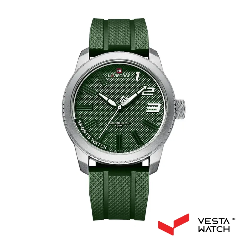ساعت مچی مردانه نیوی فورس NAVI FORCE مدل  NF9202 S/W/GN