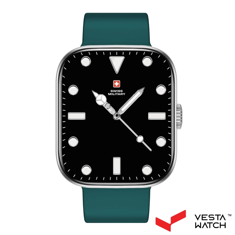ساعت مچی هوشمند سوئیس میلیتاری SWISS MILITARY مدل  SM-WCH-ALPS4-SILF-GRNS