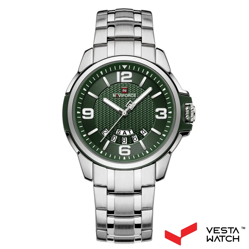 ساعت مچی مردانه نیوی فورس NAVIFORCE مدل NF9215 S/GN/GN