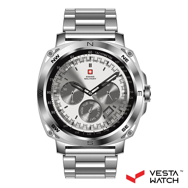 ساعت مچی هوشمند سوئیس میلیتاری SWISS MILITARY مدل  SM-WCH-DOM4-SILF-SILSTLS