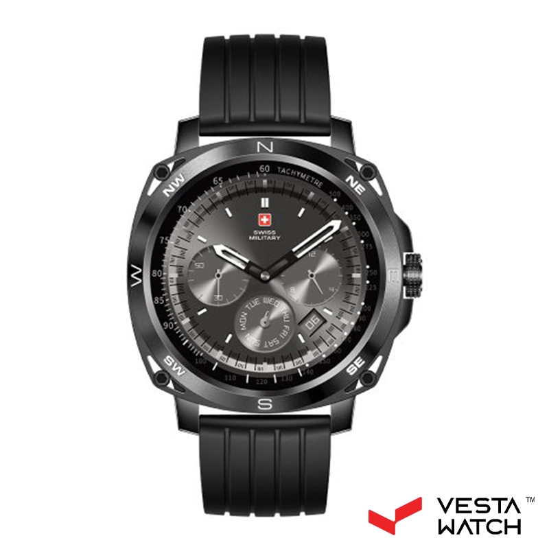ساعت مچی هوشمند سوئیس میلیتاری SWISS MILITARY مدل SM-WCH-DOM4-GUNF-BLKSIS