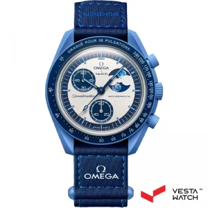 ساعت مچی امگا سواچ مدل MISSION TO THE SUPER BLUE MOONPHASE SO33N700