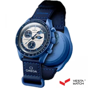 ساعت مچی امگا سواچ مدل MISSION TO THE SUPER BLUE MOONPHASE SO33N700