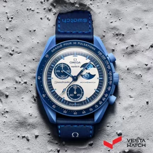 ساعت مچی امگا سواچ مدل MISSION TO THE SUPER BLUE MOONPHASE SO33N700