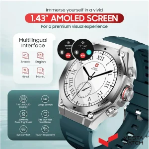 ساعت مچی هوشمند سوئیس میلیتاری SWISS MILITARY مدل  SM-WCH-DOM6-SILF-GRNSS