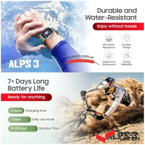 ساعت مچی هوشمند سوئیس میلیتاری SWISS MILITARY مدل  SM-WAT-ALPS3-SLF-GRNSST