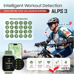 ساعت مچی هوشمند سوئیس میلیتاری SWISS MILITARY مدل  SM-WAT-ALPS3-SLF-GRNSST