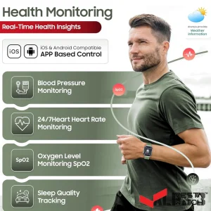 ساعت مچی هوشمند سوئیس میلیتاری SWISS MILITARY مدل  SM-WAT-ALPS3-SLF-GRNSST