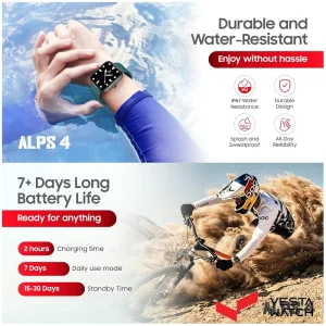 ساعت مچی هوشمند سوئیس میلیتاری SWISS MILITARY مدل  SM-WCH-ALPS4-SILF-GRNS