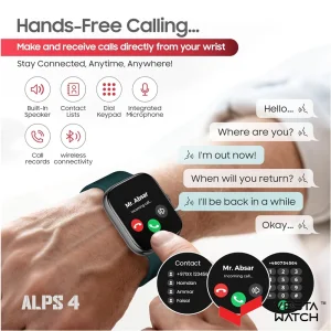 ساعت مچی هوشمند سوئیس میلیتاری SWISS MILITARY مدل  SM-WCH-ALPS4-SILF-GRNS