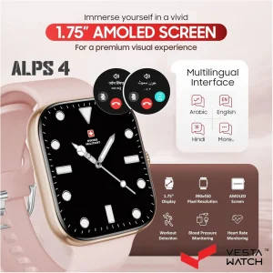 ساعت مچی هوشمند سوئیس میلیتاری SWISS MILITARY مدل SM-WCH-ALPS4-RGLDF-PNKSS