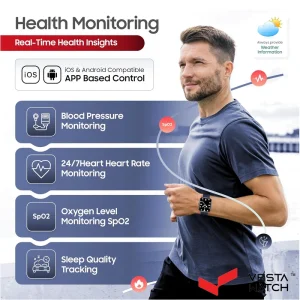 ساعت مچی هوشمند سوئیس میلیتاری SWISS MILITARY مدل  SM-WCH-ALPS4-SILF-BLUSSS