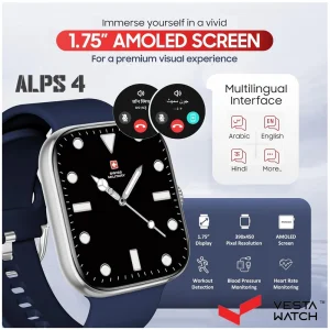 ساعت مچی هوشمند سوئیس میلیتاری SWISS MILITARY مدل  SM-WCH-ALPS4-SILF-BLUSSS