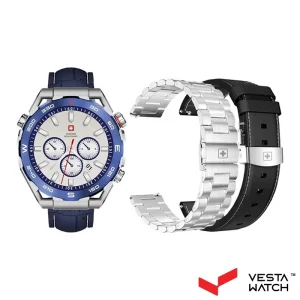 ساعت مچی هوشمند سوئیس میلیتاری SWISS MILITARY مدل  SM-W-DOM3-SLF-BLUSIST-2PRESTP