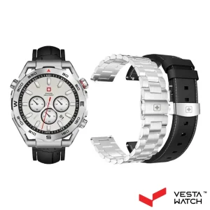 ساعت مچی هوشمند سوئیس میلیتاری SWISS MILITARY مدل SM-W-DOM3-SLF-BLKSIST-2PRESTP