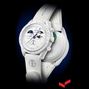 ساعت مچی امگا سواچ مدل MISSION TO EARTHPHASE - MOONSHINE GOLD SO33W701L