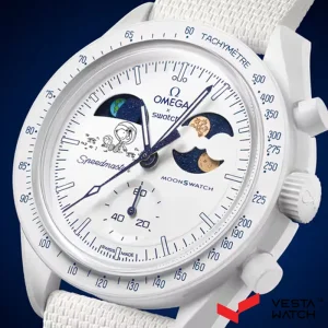 ساعت مچی امگا سواچ مدل MISSION TO EARTHPHASE - MOONSHINE GOLD SO33W701L