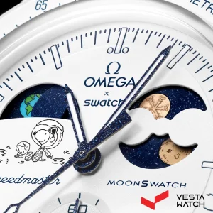 ساعت مچی امگا سواچ مدل MISSION TO EARTHPHASE - MOONSHINE GOLD SO33W701L