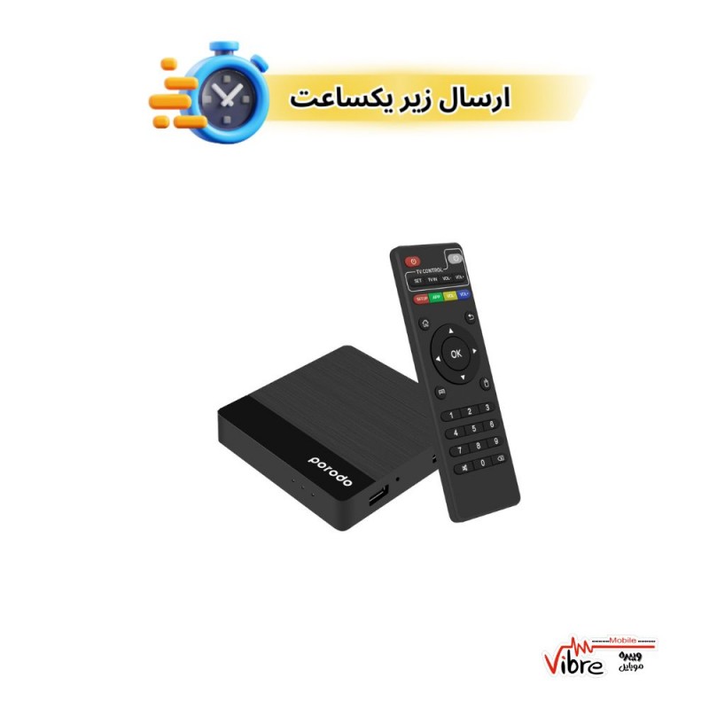 اندروید باکس پرودو مدل Porodo Android TV Box Video Streaming - Black