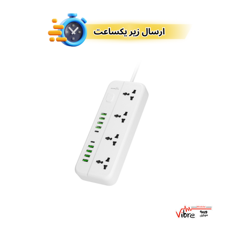 چند راهی و محافظ برق پرودو بلو مدل Porodo Blue 4 Universal