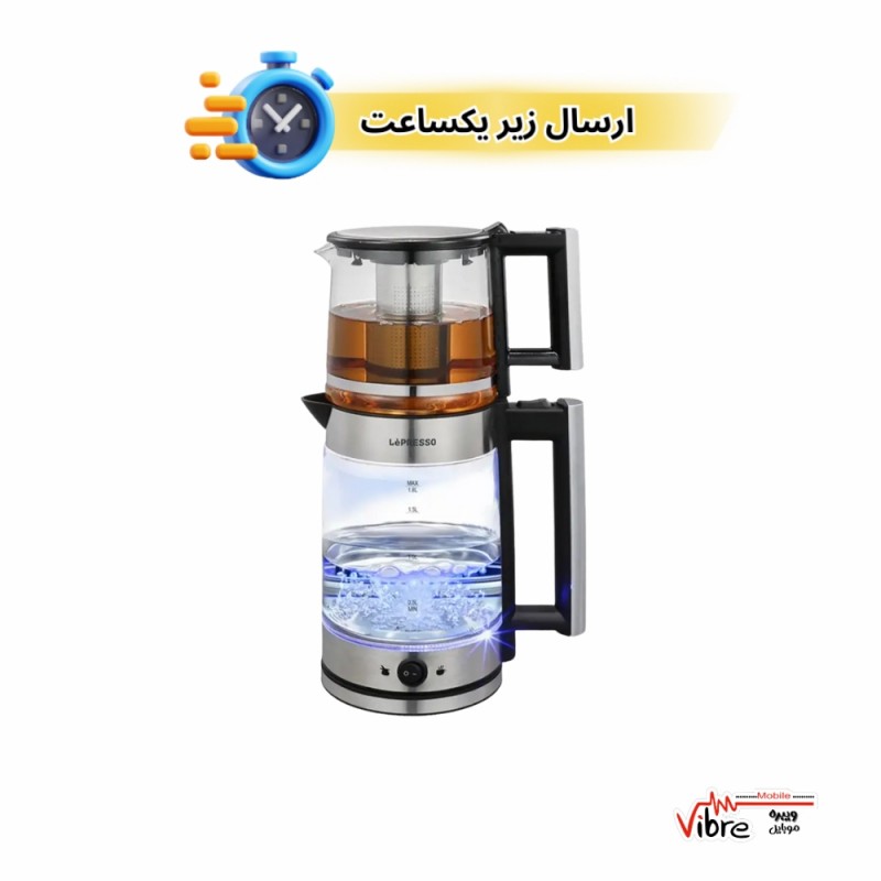 کتری برقی چایساز ترک لپرسو مدل Glass Kettle با بدنه شیشهای