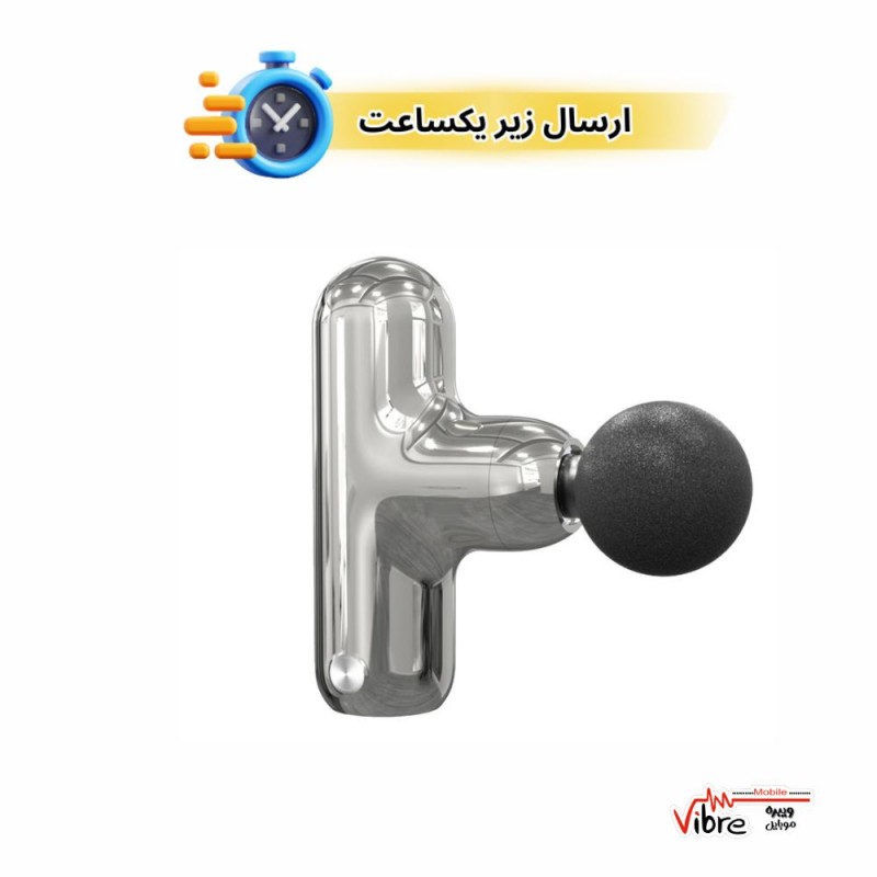 ماساژور تفنگی حرفه ای گرین لاین مدل Green Lion Pro Massage Gun - رنگ نقره ای متالیک