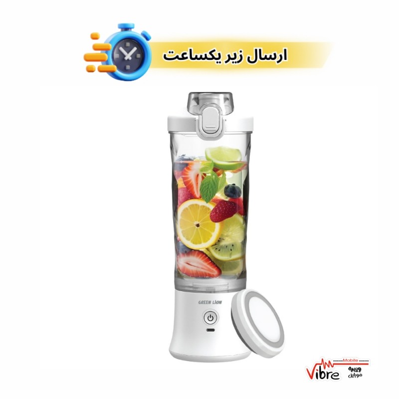 شیکر ورزشی گرین لاین مدل Green Lion GNULTBLDRWH با ظرفیت 0.6 ليتر و درب ضدنشت