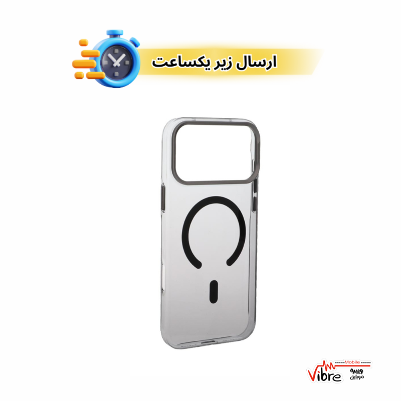 قاب اورجینال VAWI کریستالی MagSafe لنز فلزی Apple iPhone 17 Pro Max - مشکی (پک دار)