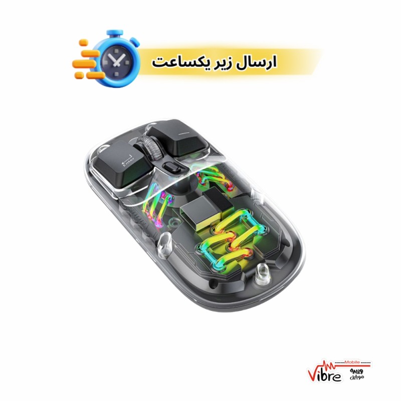 ماوس شفاف پرودو مدل Porodo Transparent Dual-Mode Wireless Mouse