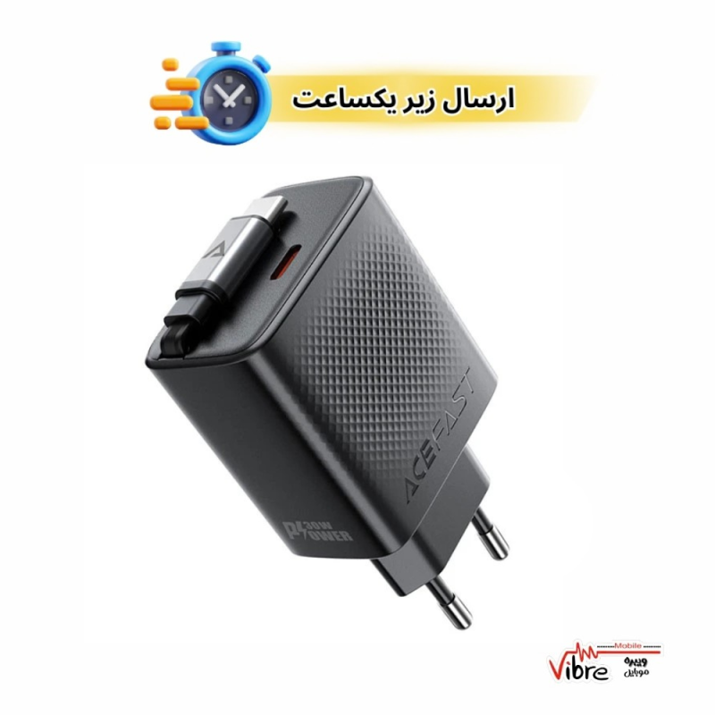 شارژر دیواری 30 وات ایس فست مدل A110 با کابل Type-C جمع‌شونده