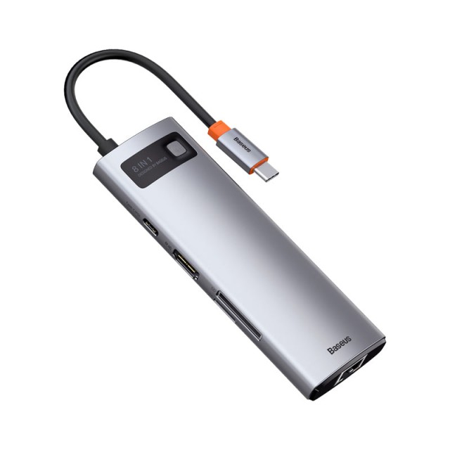 هاب 8 به 1 پورت بیسوس Baseus Metal Gleam 8 in 1 Type-C HUB  توان 100 وات