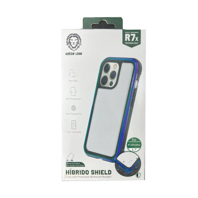 کاور گوشی و قاب محافظ شفاف گرین لاین مدل Hibrido Shield مناسب گوشی موبایل اپل iPhone 13 Pro Max