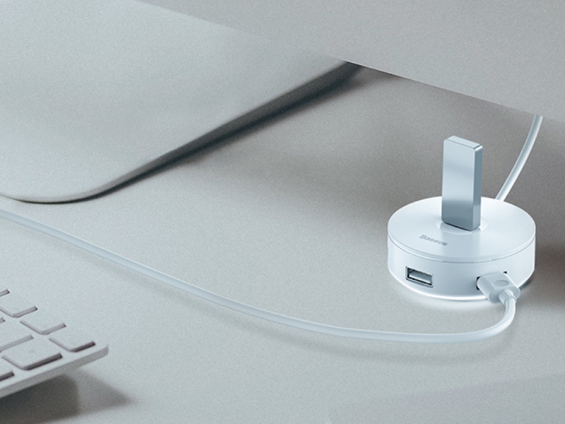 هاب آداپتور 4 پورت بیسوس مدل مدل Round Box Hub CAHUB-G01