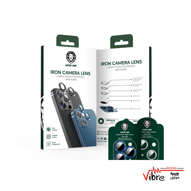 محافظ لنز دوربین آیفون برند گرین مدل  IRON CAMERA LENS مناسب گوشی موبایل اپل  iPhone 13 Pro Max