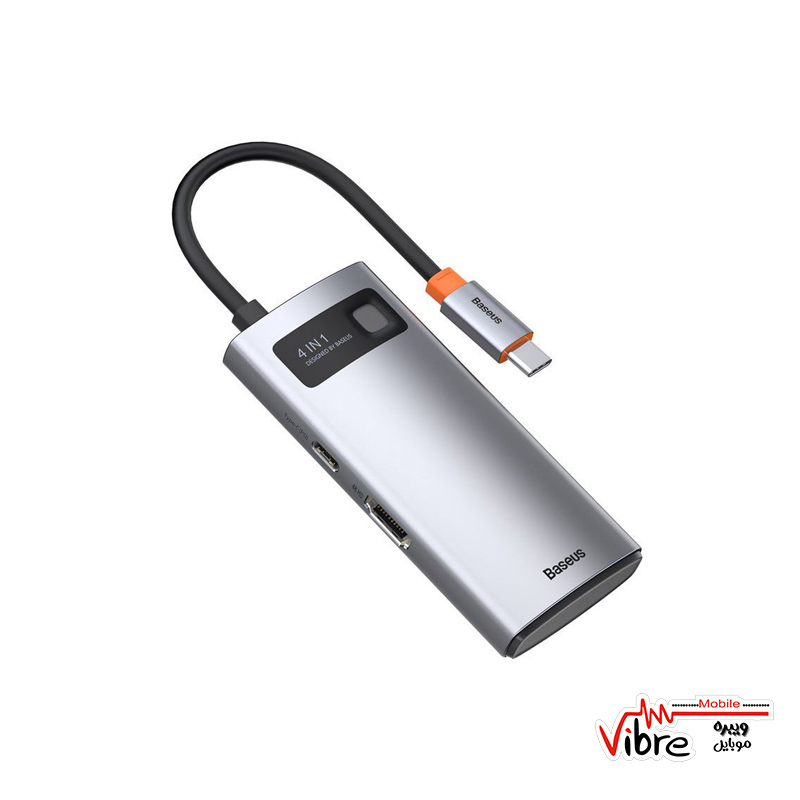 هاب 4 به 1 پورت بیسوس Baseus Metal Gleam 4 in 1 Type-C HUB  توان 100 وات